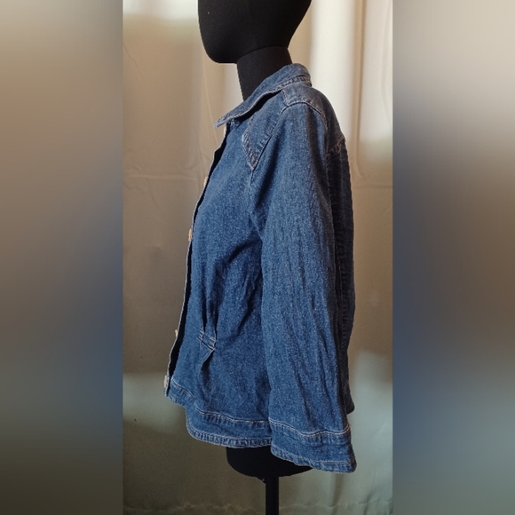 🍒 Coldwater Creek Classic Button Up Blue Jean Jacket - Picture 3 of 8
